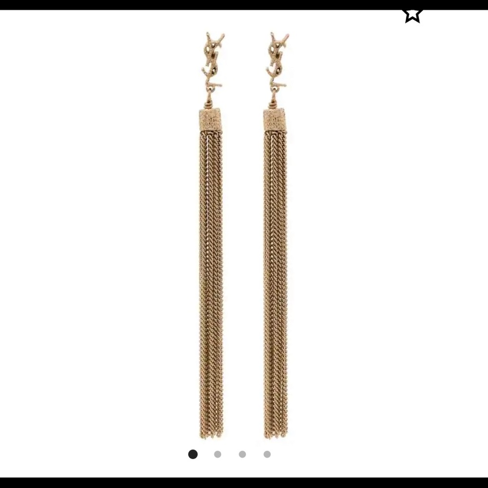 Ysl dangle earrings gunmetal